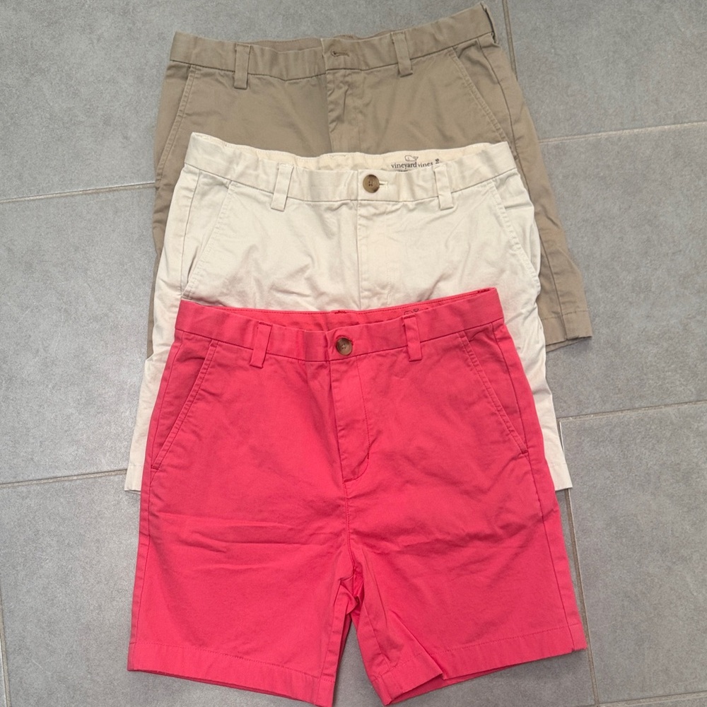 Vineyard Vines Kids Shorts Size 16 Lot. Coral, light khaki, Tan. Vacation/summer